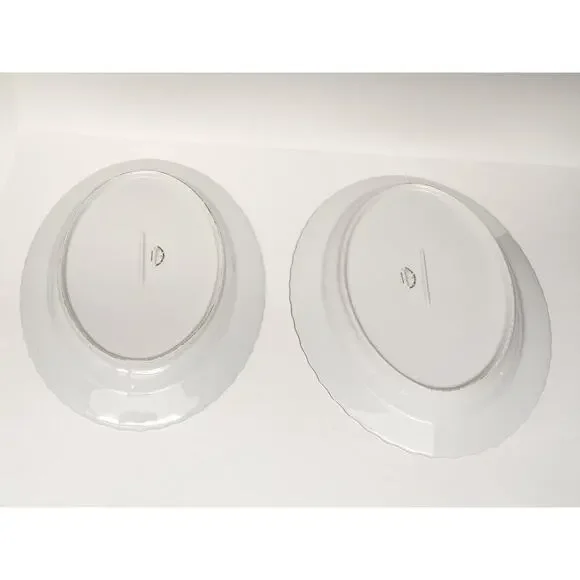 Gold Standard White Silver & Pink /1 Round & 3 Oval Serving Platter/ 2 Creamer